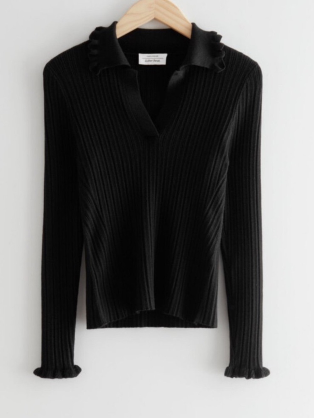 &Other Stories Fitted Ribbed Polo Top
